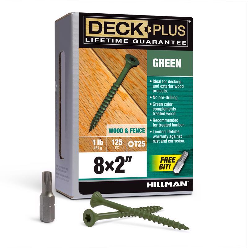 DECK SCREW 8X2" GRN 1#