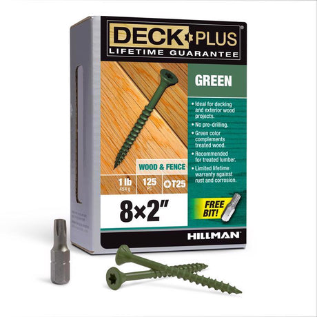 DECK SCREW 8X2" GRN 1#