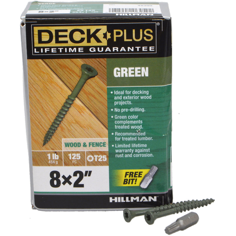 Deck Plus No. 8 X 2 in. L Green Star Flat Head Exterior Deck Screws 1 lb