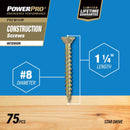 Hillman Power Pro No. 8 X 1-1/4 in. L Star Wood Screws 75 pk