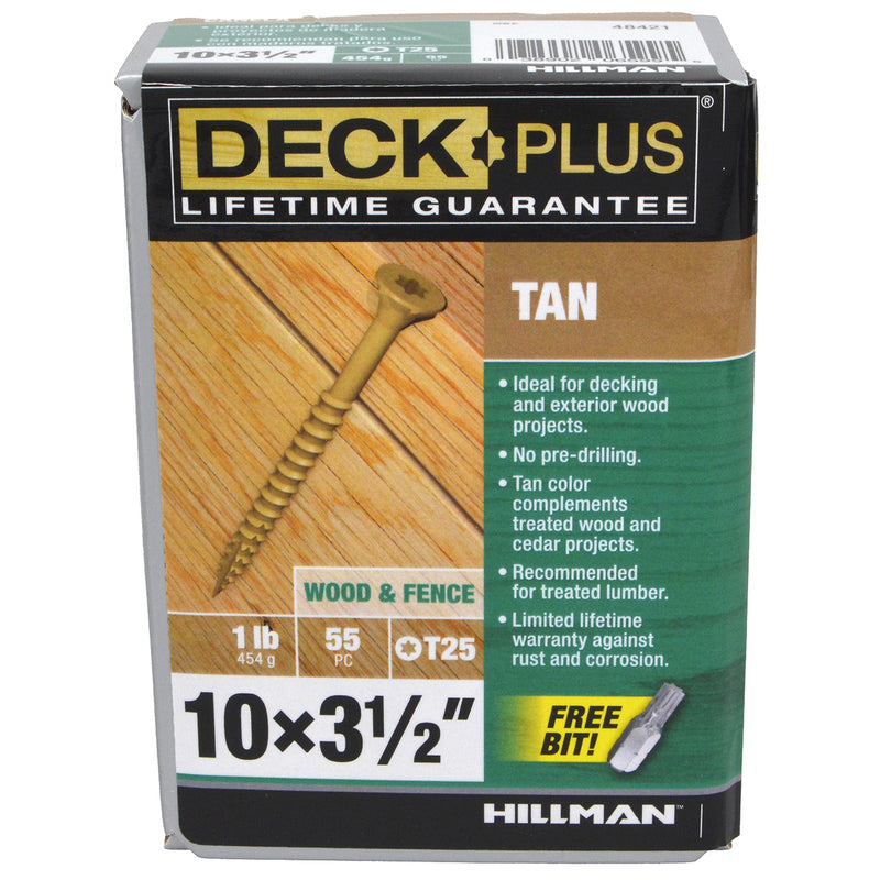 Deck Plus No. 10 X 3-1/2 in. L Tan Star Flat Head Exterior Deck Screws 1 lb