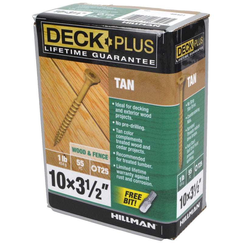Deck Plus No. 10 X 3-1/2 in. L Tan Star Flat Head Exterior Deck Screws 1 lb