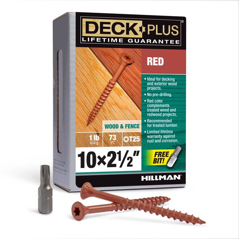 DCK SCREW 10X2.5" RED 1#