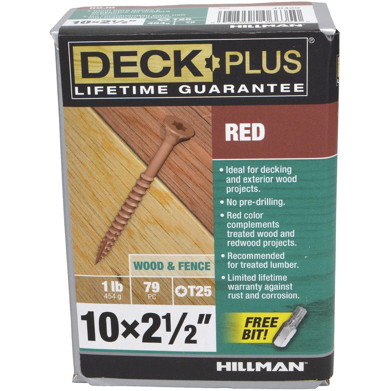 Deck Plus No. 10 X 2-1/2 in. L Red Star Flat Head Exterior Deck Screws 1 lb