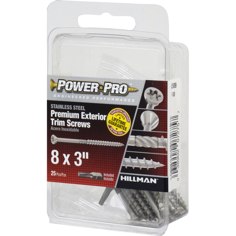 Hillman Power Pro No. 8 X 3 in. L Star Trim Screws 25 pk