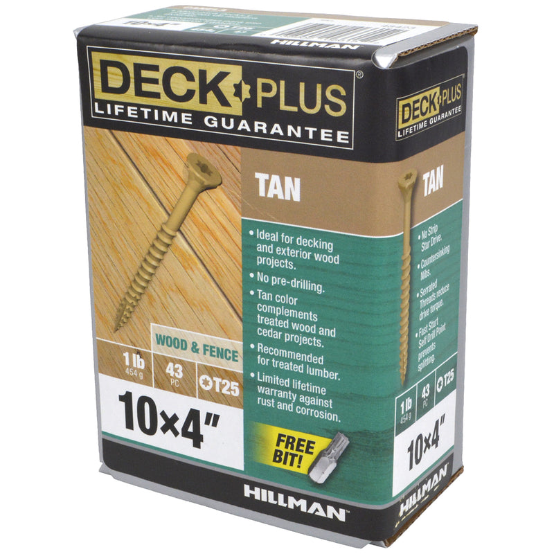 Deck Plus No. 10 X 4 in. L Tan Star Flat Head Exterior Deck Screws 1 lb