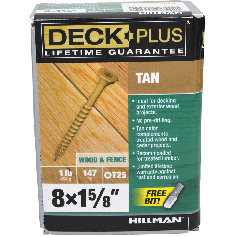 Deck Plus No. 8 X 1-5/8 in. L Tan Star Flat Head Exterior Deck Screws 1 lb