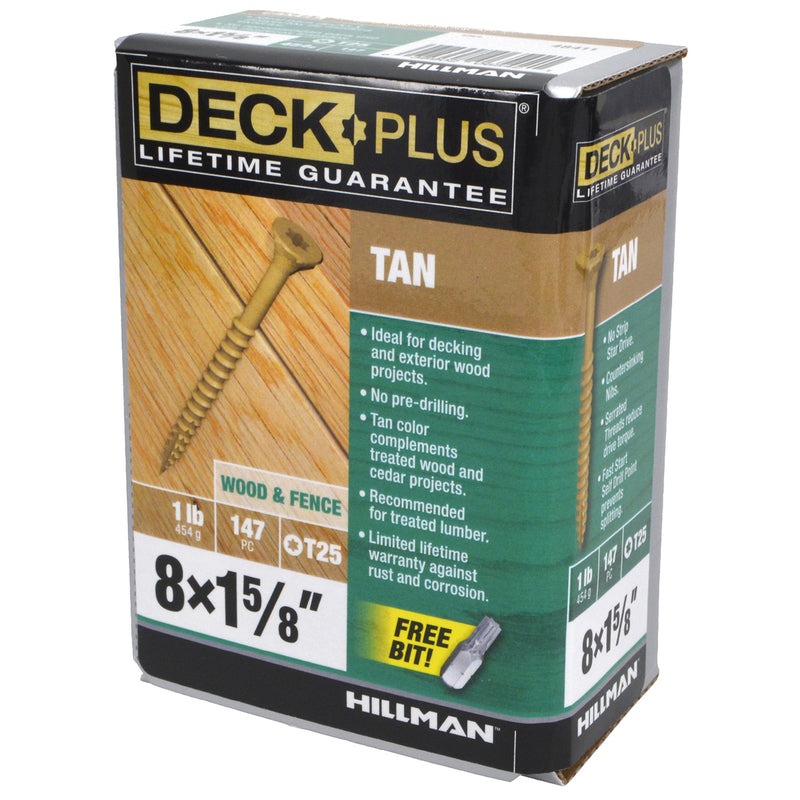 Deck Plus No. 8 X 1-5/8 in. L Tan Star Flat Head Exterior Deck Screws 1 lb