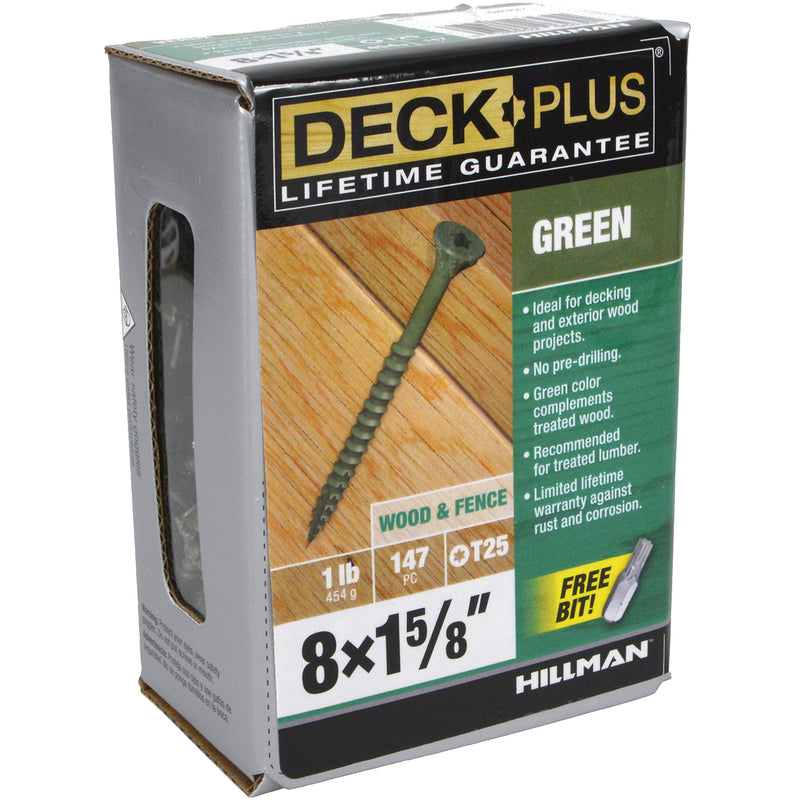 Deck Plus No. 8 X 1-5/8 in. L Green Star Flat Head Exterior Deck Screws 1 lb