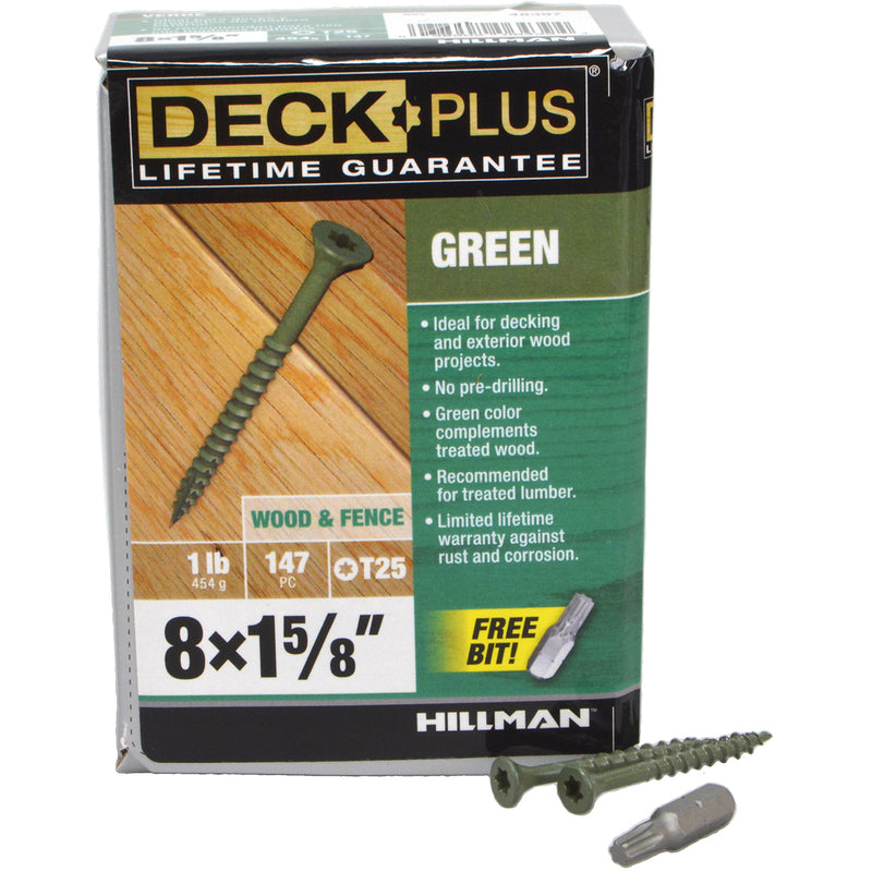 Deck Plus No. 8 X 1-5/8 in. L Green Star Flat Head Exterior Deck Screws 1 lb