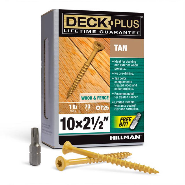 DCK SCREW 10X2.5" TAN 1#