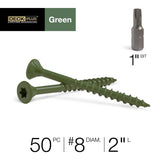 Deck Plus No. 8 X 2 in. L Green Star Flat Head Exterior Deck Screws 50 pk