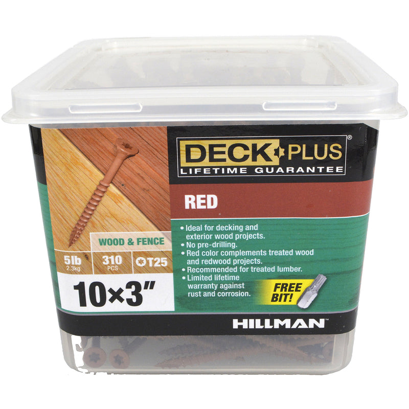 Deck Plus No. 10 X 3 in. L Red Star Flat Head Exterior Deck Screws 5 lb