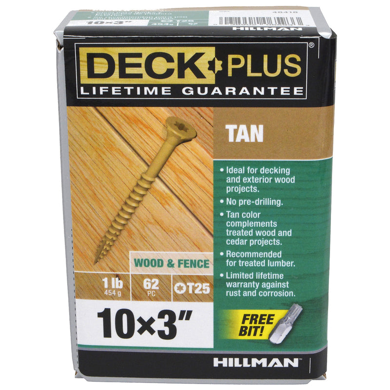 Deck Plus No. 10 X 3 in. L Tan Star Flat Head Exterior Deck Screws 1 lb
