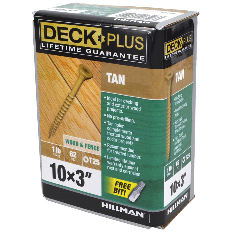 Deck Plus No. 10 X 3 in. L Tan Star Flat Head Exterior Deck Screws 1 lb