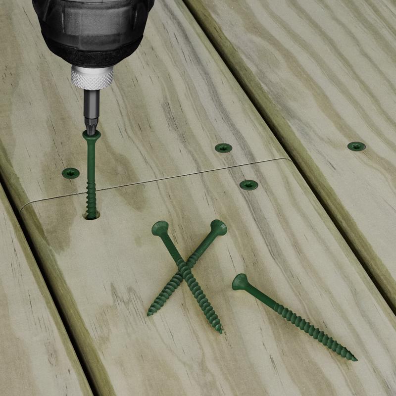 Deck Plus No. 8 X 1-5/8 in. L Green Star Flat Head Exterior Deck Screws 5 lb