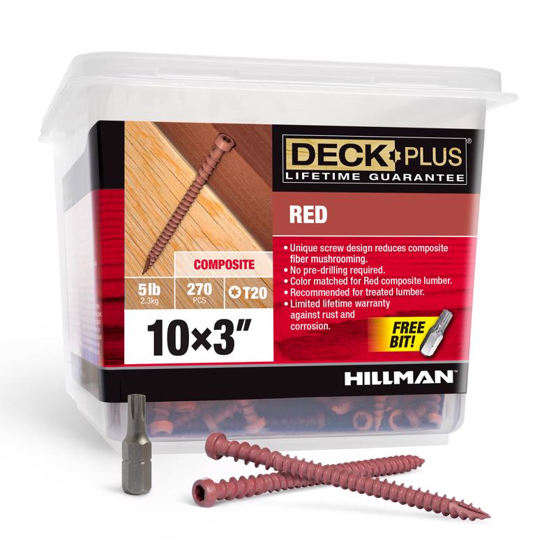 Deck Plus No. 10 X 3 in. L Red Star Flat Head Composite Deck Screws 5 lb