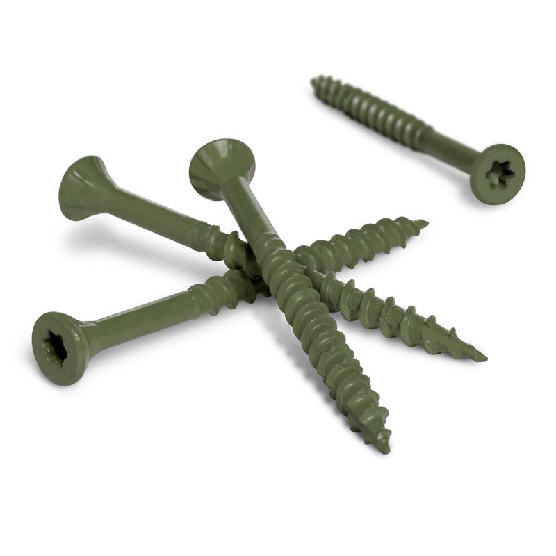 Deck Plus No. 10 X 3-1/2 in. L Green Star Flat Head Exterior Deck Screws 5 lb