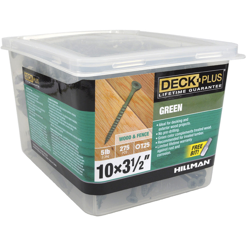 Deck Plus No. 10 X 3-1/2 in. L Green Star Flat Head Exterior Deck Screws 5 lb