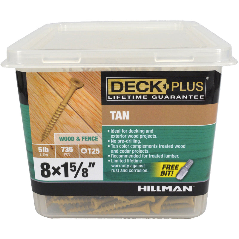 Deck Plus No. 8 X 1-5/8 in. L Tan Star Flat Head Exterior Deck Screws 5 lb