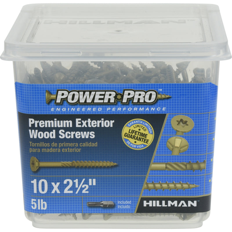 Hillman Power Pro No. 10 X 2-1/2 in. L Star Flat Head Exterior Deck Screws 5 lb