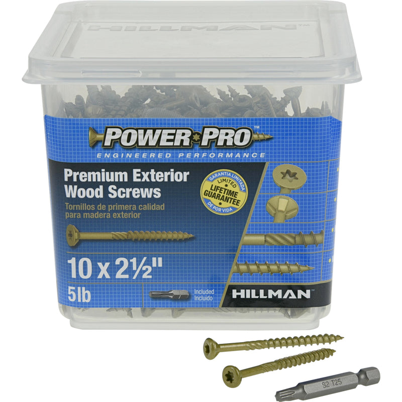 Hillman Power Pro No. 10 X 2-1/2 in. L Star Flat Head Exterior Deck Screws 5 lb