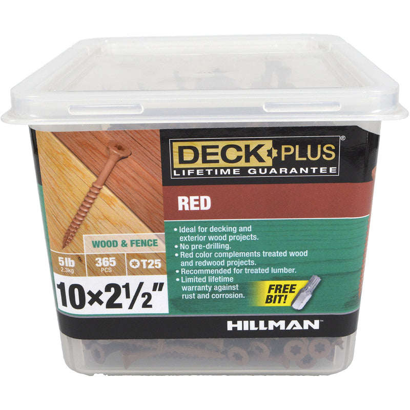 Deck Plus No. 10 X 2-1/2 in. L Red Star Flat Head Exterior Deck Screws 5 lb