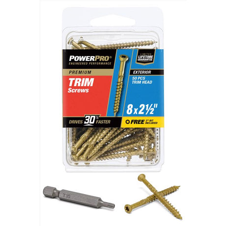 TRM SCREW 8X2.5" PP 50PK