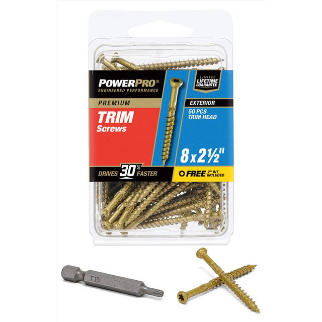 TRM SCREW 8X2.5" PP 50PK