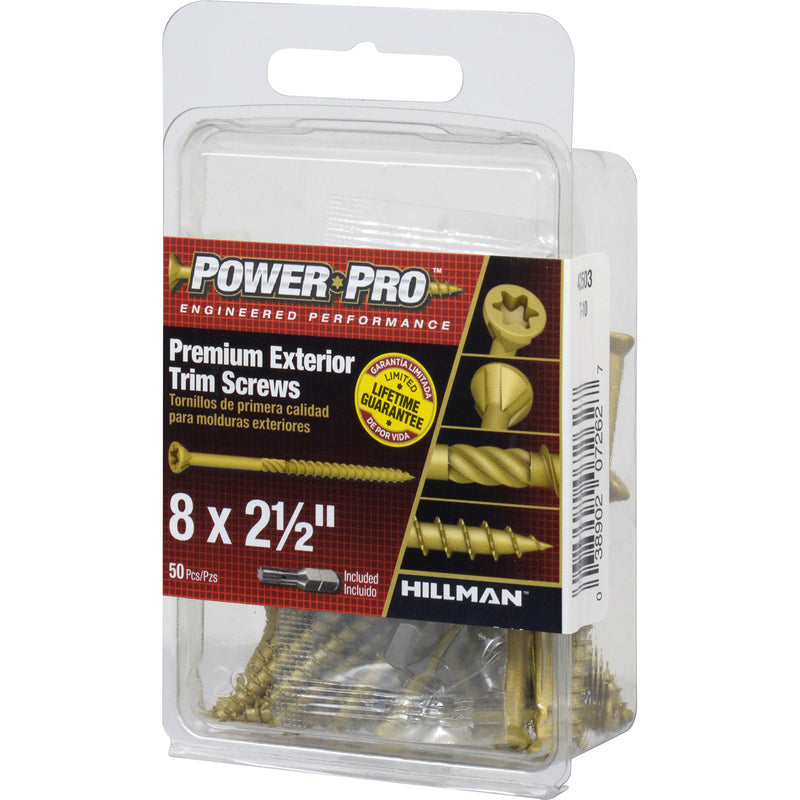 Hillman Power Pro No. 8 X 2-1/2 in. L Star Trim Screws 50 pk