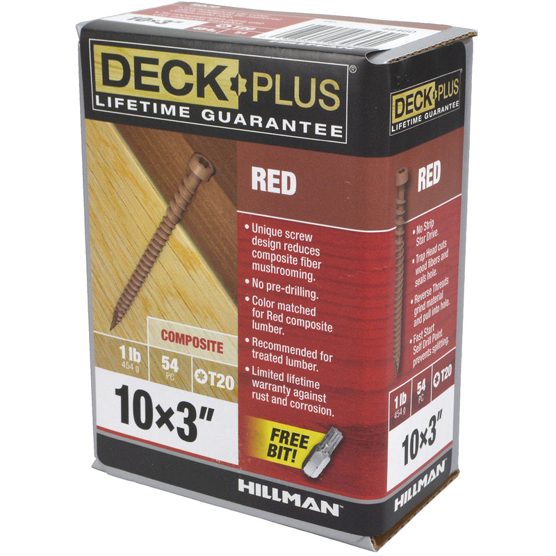 Deck Plus No. 10 X 3 in. L Red Star Flat Head Composite Deck Screws 1 lb
