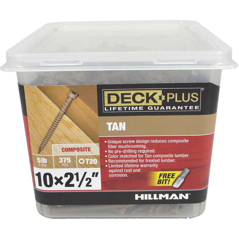 Deck Plus No. 10 X 2-1/2 in. L Tan Star Flat Head Composite Deck Screws 5 lb