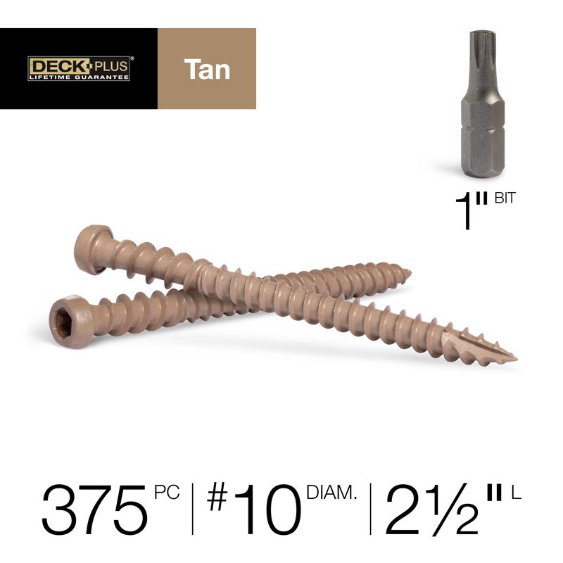 Deck Plus No. 10 X 2-1/2 in. L Tan Star Flat Head Composite Deck Screws 5 lb