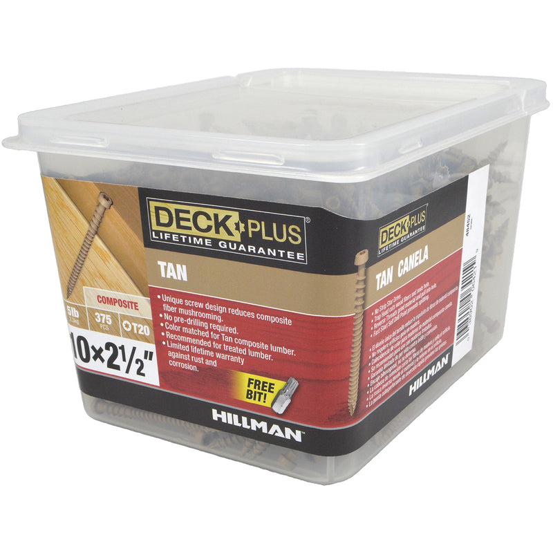 Deck Plus No. 10 X 2-1/2 in. L Tan Star Flat Head Composite Deck Screws 5 lb