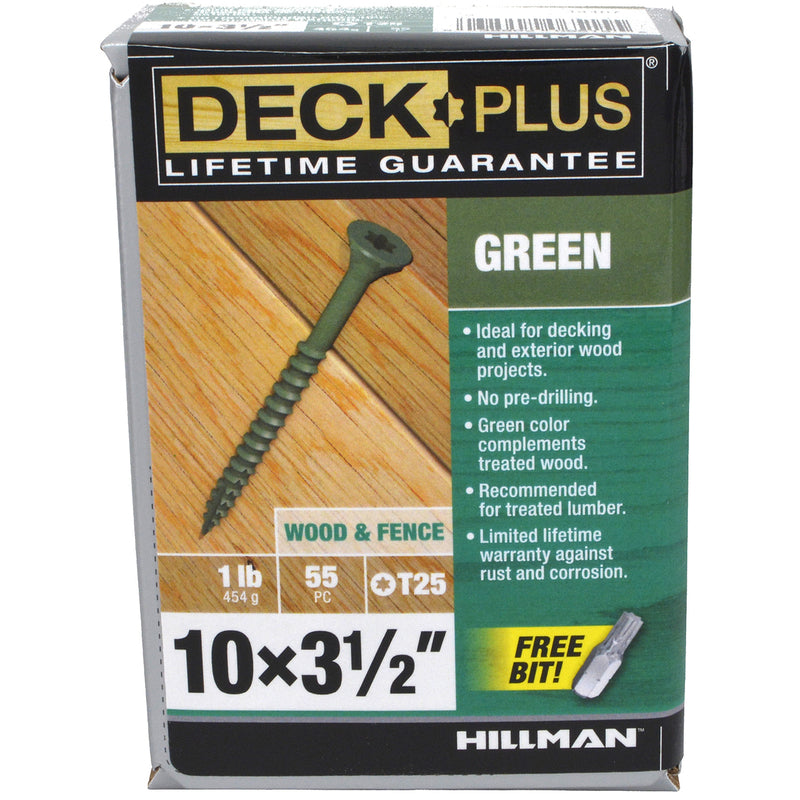 Deck Plus No. 10 X 3-1/2 in. L Green Star Flat Head Exterior Deck Screws 1 lb