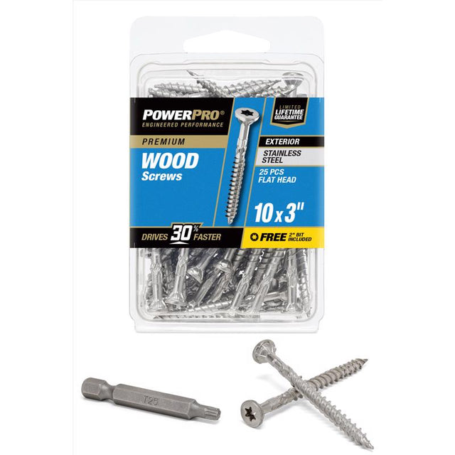 DECK SCREW 10X3" 25PK SS