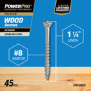 Hillman Power Pro No. 8 X 1-1/4 in. L Star Exterior Wood Screw 45 pk