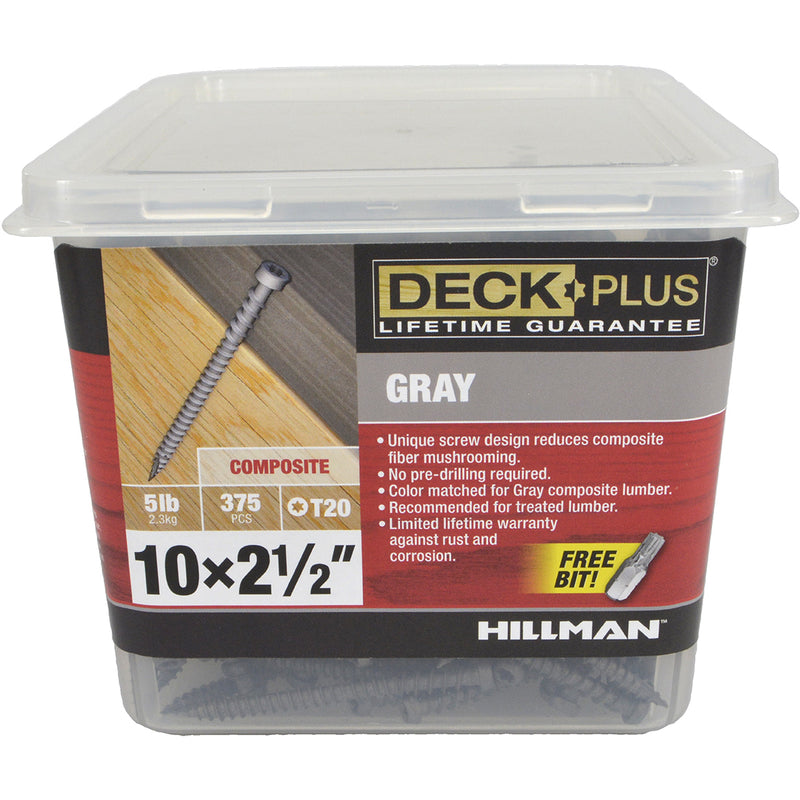 Deck Plus No. 10 X 2-1/2 in. L Gray Star Flat Head Composite Deck Screws 5 lb