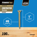 Hillman Power Pro No. 6 X 1 in. L Star Wood Screws 100 pk