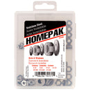 Homepak Assorted in. Stainless Steel SAE Nuts and Washers Kit 100 pk