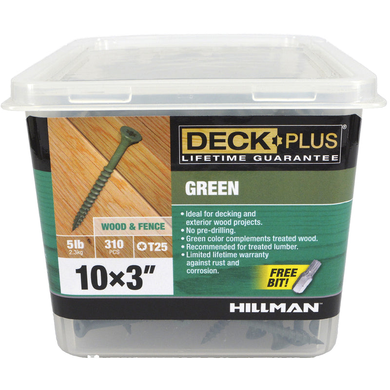 Deck Plus No. 10 X 3 in. L Green Star Flat Head Exterior Deck Screws 5 lb