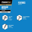 Hillman Power Pro No. 8 X 1-3/4 in. L Star Exterior Wood Screw 40 pk