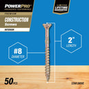 Hillman Power Pro No. 8 X 2 in. L Star Wood Screws 50 pk