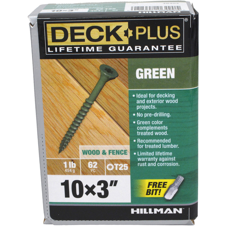 Deck Plus No. 10 X 3 in. L Green Star Flat Head Exterior Deck Screws 1 lb