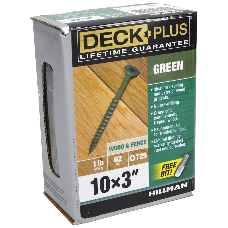 Deck Plus No. 10 X 3 in. L Green Star Flat Head Exterior Deck Screws 1 lb