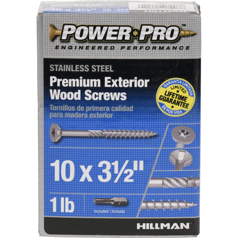Hillman Power Pro No. 10 X 3-1/2 in. L Star Flat Head Exterior Deck Screws 1 lb