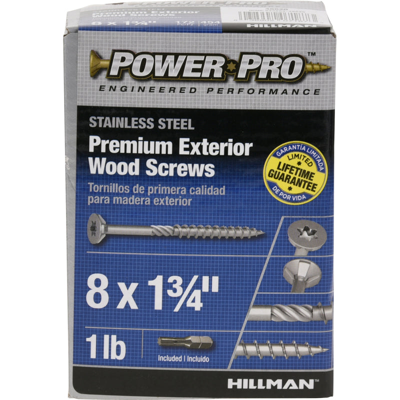 Hillman Power Pro No. 8 X 1-3/4 in. L Star Flat Head Exterior Deck Screws 1 lb