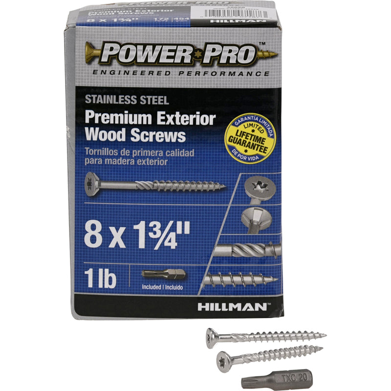 Hillman Power Pro No. 8 X 1-3/4 in. L Star Flat Head Exterior Deck Screws 1 lb