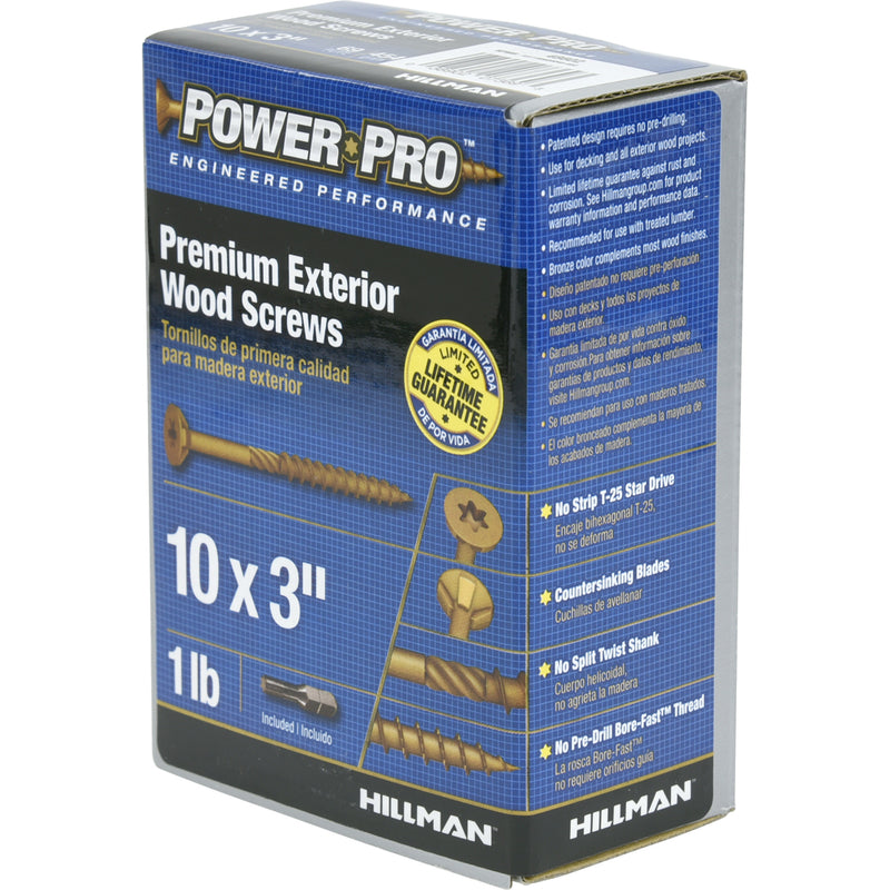 Hillman Power Pro No. 10 X 3 in. L Star Flat Head Deck Screws 1 lb