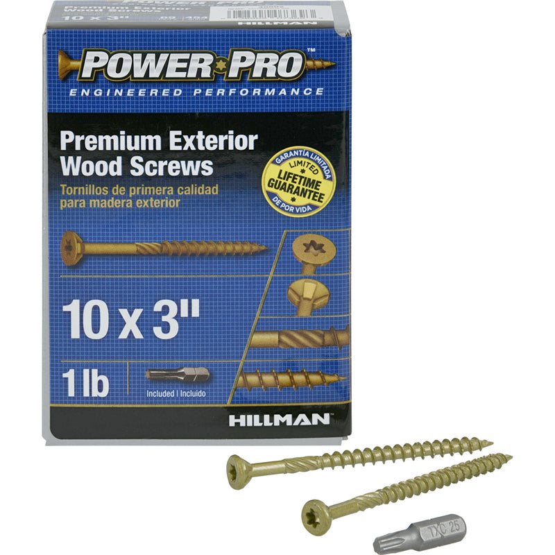 Hillman Power Pro No. 10 X 3 in. L Star Flat Head Deck Screws 1 lb